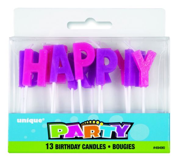 Lila-Pink Happy-Day Kerzen