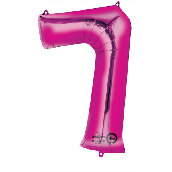 Zahl Pink - 7 Folienballon 58 X 88 cm