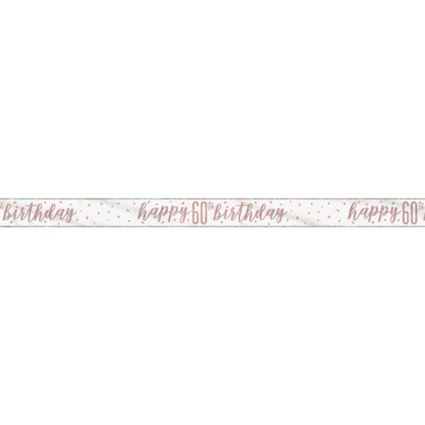 Birthday Glitz Rosegold Banner 60