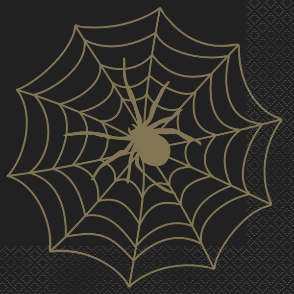 Spider-Web Black&Gold Servietten