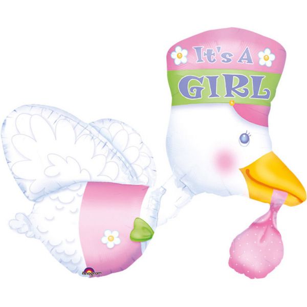 Its A Girl Storch Folienballon