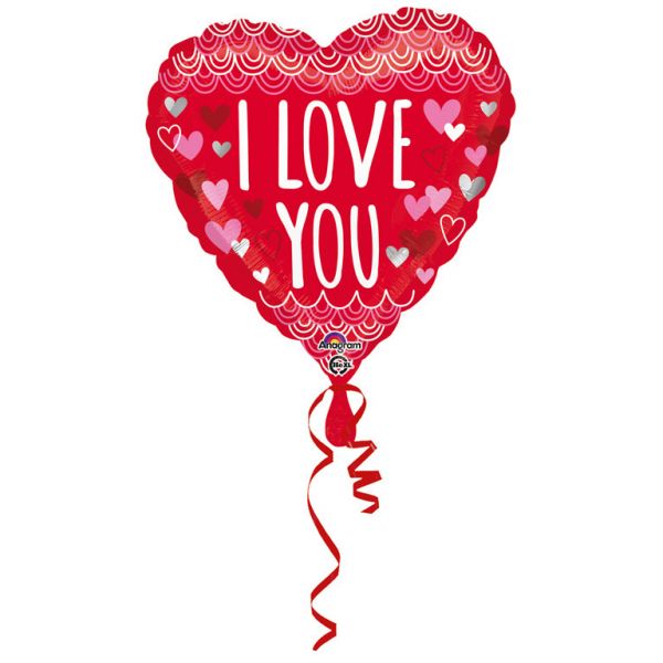 I Love You Herz Rot Folienballon 43 cm