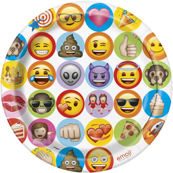 Emoji Pappteller 23 cm/8