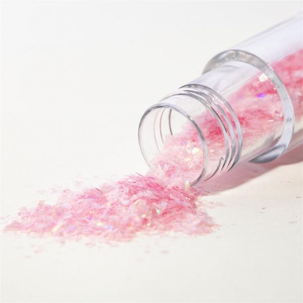 Essbare irisierende Glitzerflocken Pink Topaz