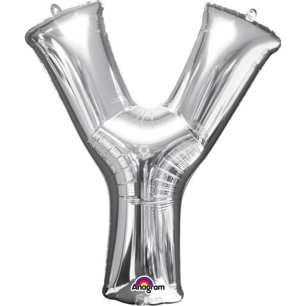 Mini Buchstabe Silber - Y Folienballon 27 X 35 cm