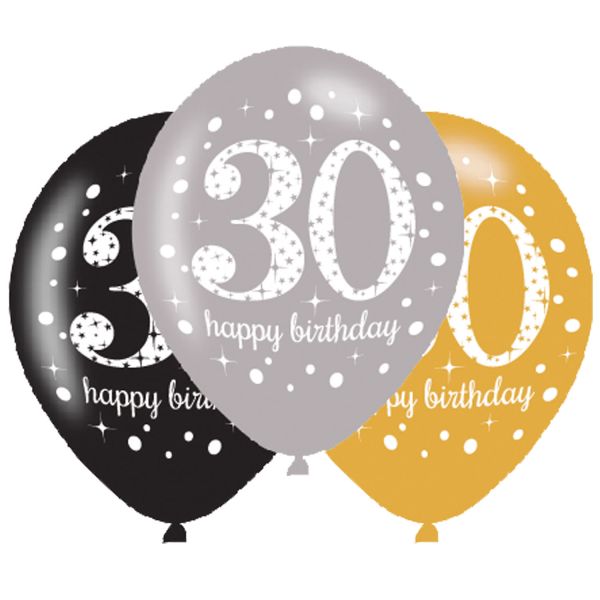 Sparkling Birthday Latexballons 30