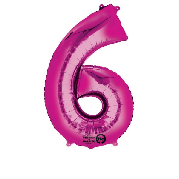 Zahl Pink - 6 Folienballon 55 X 88 cm
