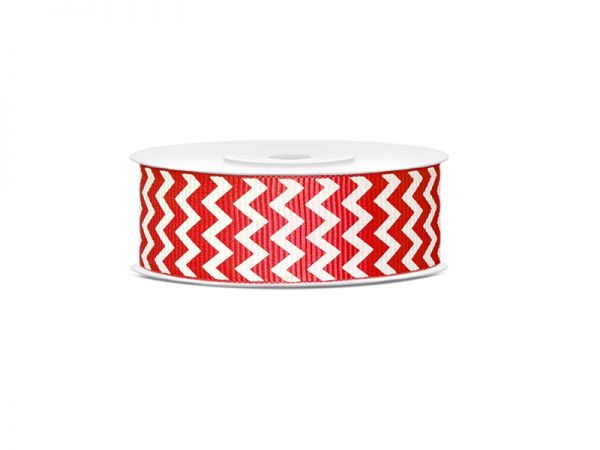 Ripsband Rot Weiss Chevron