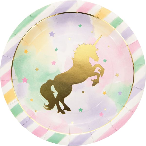 Unicorn Sparkle Foil Teller/8