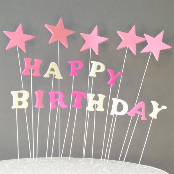 Cake Topper Happy Birthday Sterne