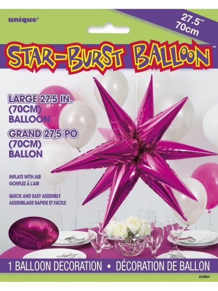 Starburst Pink 3D Folienballon