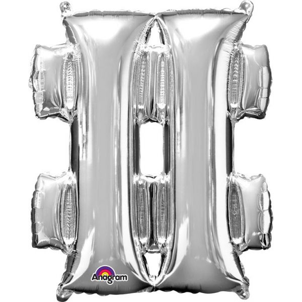 Mini Symbol Silber - # Folienballon 27 X 33 cm