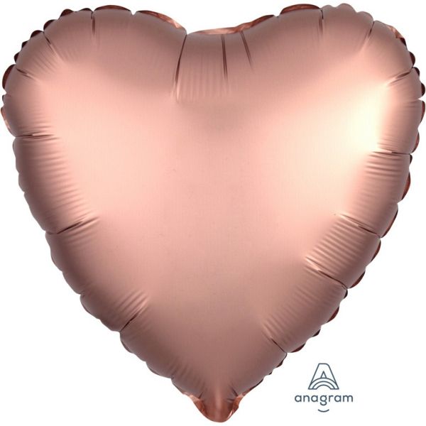 Herz Rose Copper Satin Folienballon 43 cm