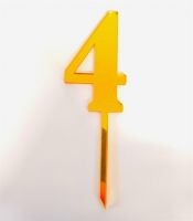 Cake Topper Acryl Gold Zahl 4 Cake Topper Acryl Gold Zahl 4