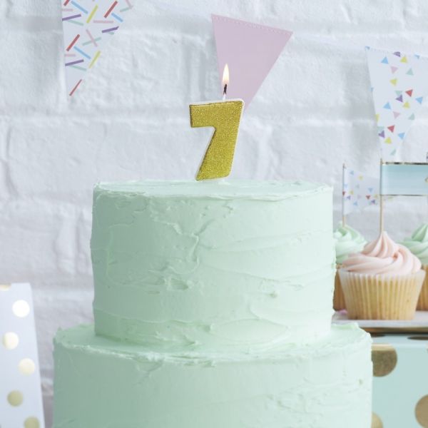 Gold Glitter Kerze 7 Pick And Mix