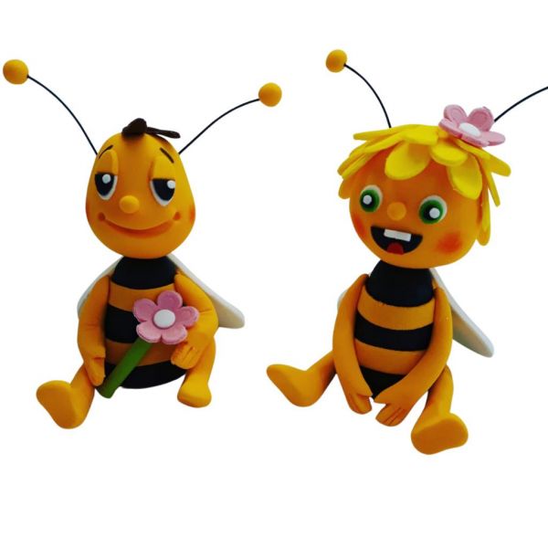 Biene Maja mit Willie Zuckerfigur - handgefertigt