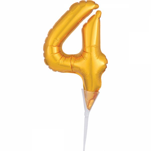 Cake Topper Gold Zahl 4 Air-Filled