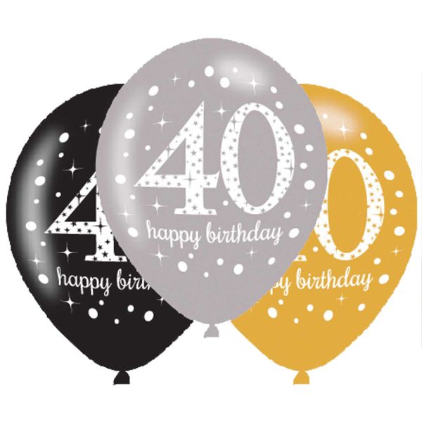 Sparkling Birthday Latexballons 40