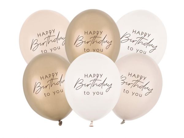 Happy Birthday Ballon beige mix