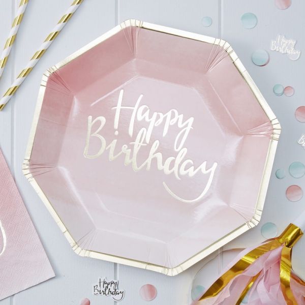 Gold/Pink H Bday Papptell Pick And Mix