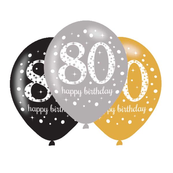 Sparkling Birthday Latexballons 80