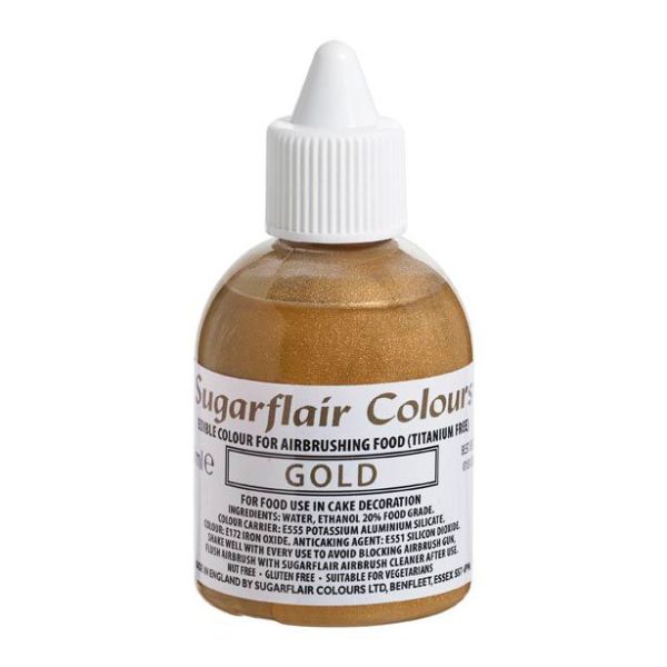 Sugarflair Airbrushfarbe Gold