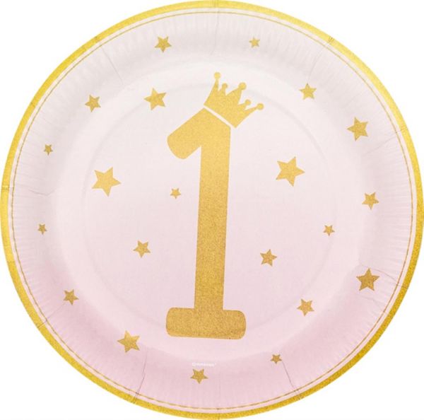 Pink Ombre 1st B-Day Teller 23 cm