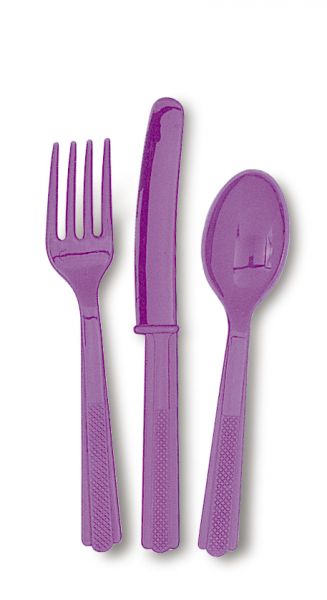 Plastikbesteck 18-teilig Pretty Purple