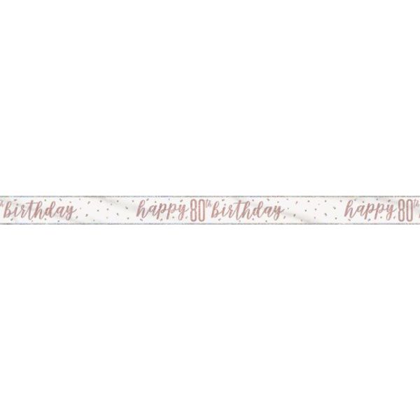 Birthday Glitz Rosegold Banner 80