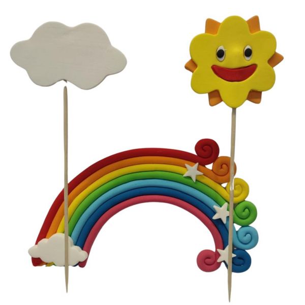 Regenbogen mit Sonne Zuckerfigur - handgefertigt