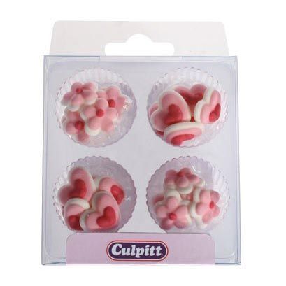 Culpitt Zuckerdekor Herzen & Blumen 24 Stk.