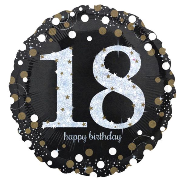 Sparkling Birthday 18 Folienballon 43 cm