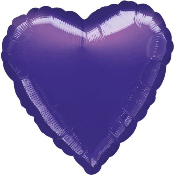 Herz Violettt Metallic Folienballon 43 cm