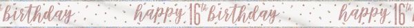 Birthday Glitz Rosegold Banner 16