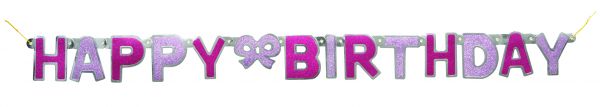 Happy B-Day Banner Pink