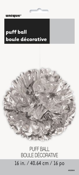 Pompom Silver Foil 40 cm