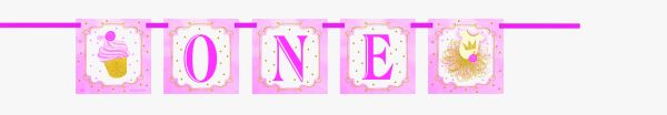 Pink & Gold 1St B-Day Banner