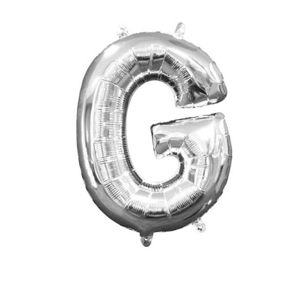 Mini Buchstabe Silber - G Folienballon 22 X 33 cm