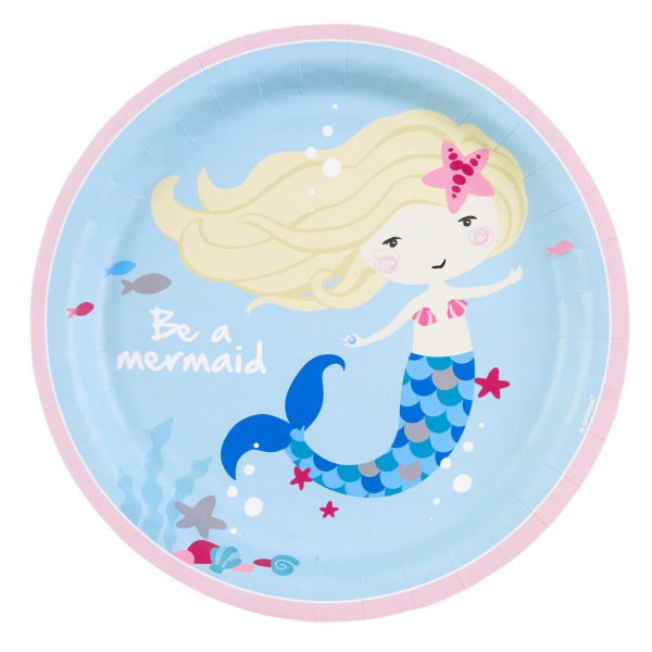 Pappteller Mermaid 23 cm/8