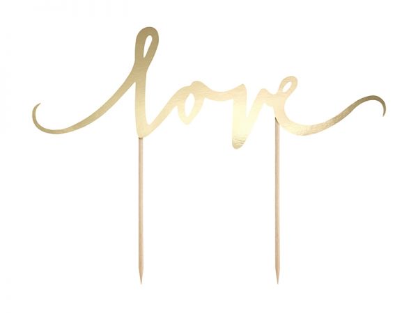 Cake Topper Love Gold 17 cm