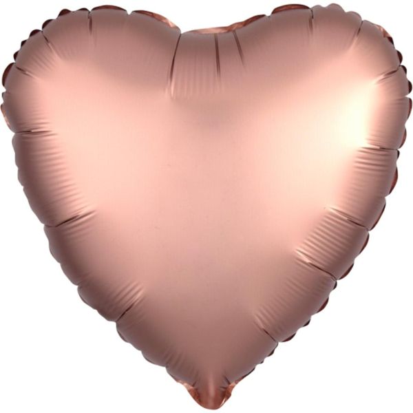 Herz Folienballon 43 cm Rosecopper - Seidenschimmer