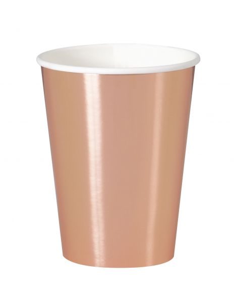 Rose Gold Foil 8 Pappbecher 340 ml