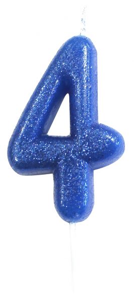 Kerze Glitter Blau 4
