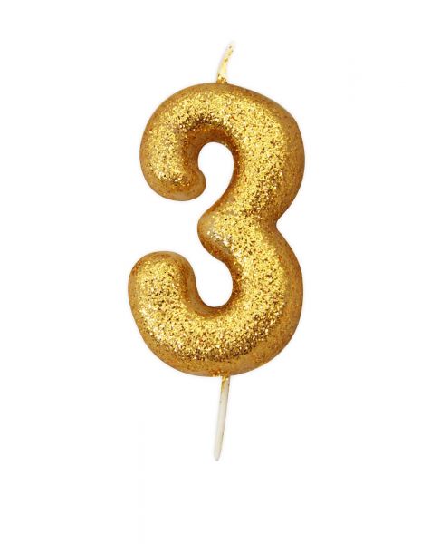 Kerze Glitter Gold 3