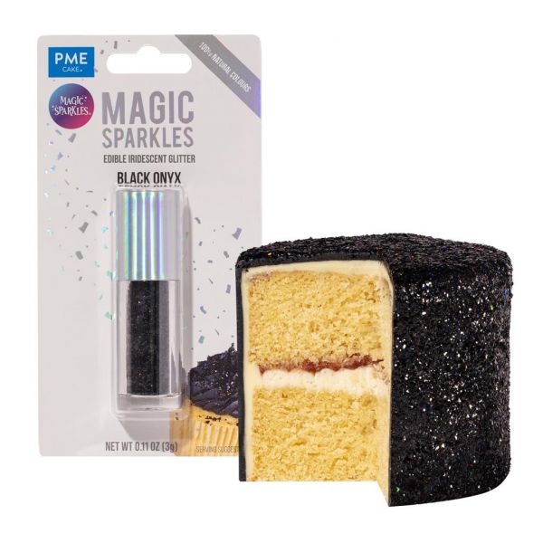 Essbare irisierende Glitzerflocken Black Onyx