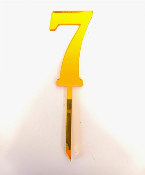 Cake Topper Acryl Gold Zahl 7