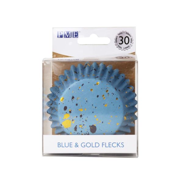 PME Muffin-Förmchen Blue&Gold Flecks