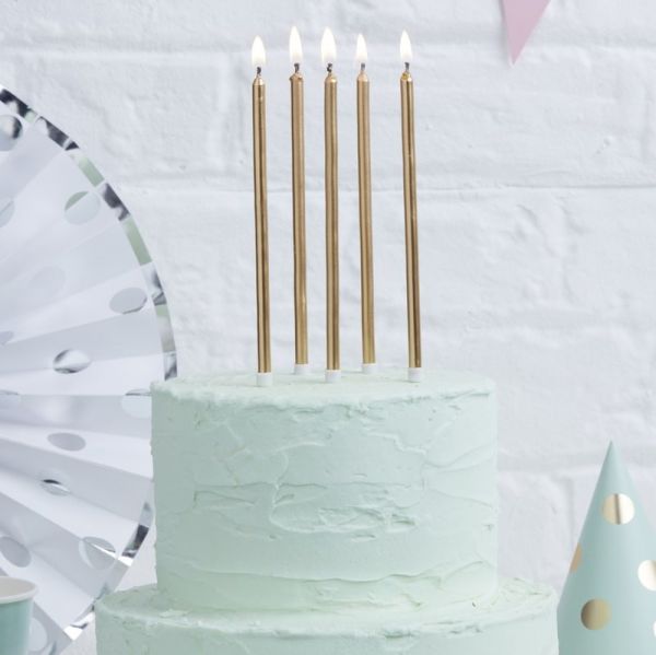 Gold Tall Candles Pick And Mix