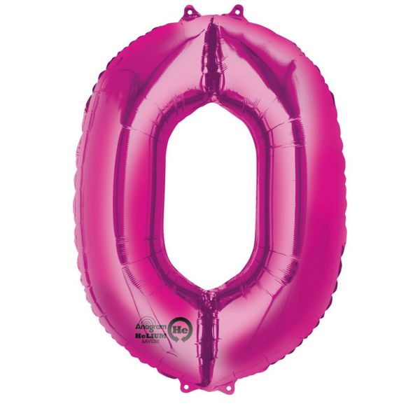 Zahl Pink - 0 Folienballon 66 X 88 cm