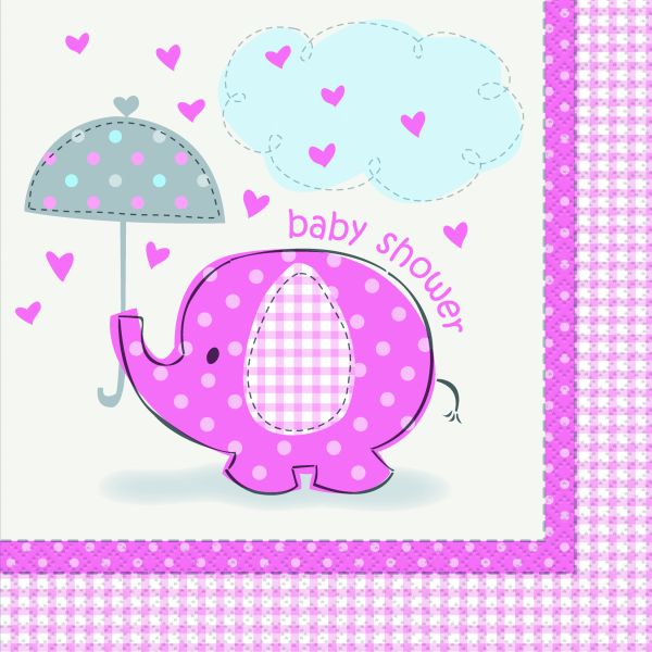 Umbrellaphants Pink Servietten